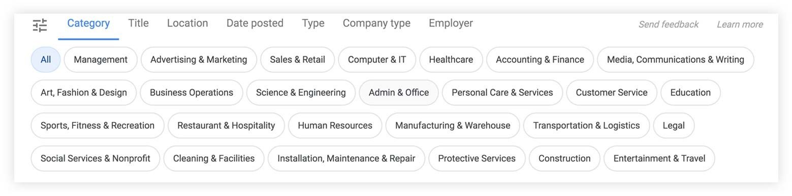 balises google pour les emplois