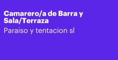 Camarero/a de Barra y Sala/Terraza